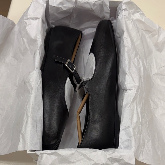 COS Black Leather Buckle Flats - Picture 12 of 14